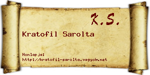 Kratofil Sarolta névjegykártya