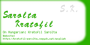 sarolta kratofil business card